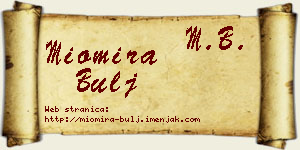 Miomira Bulj vizit kartica